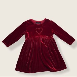Red Velvet Heart Holiday Dress Size 2T